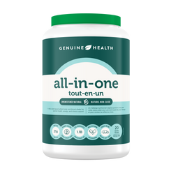 Genuine Health all-in-one supplement container unsweetened natural |20 Servings| 20 portions