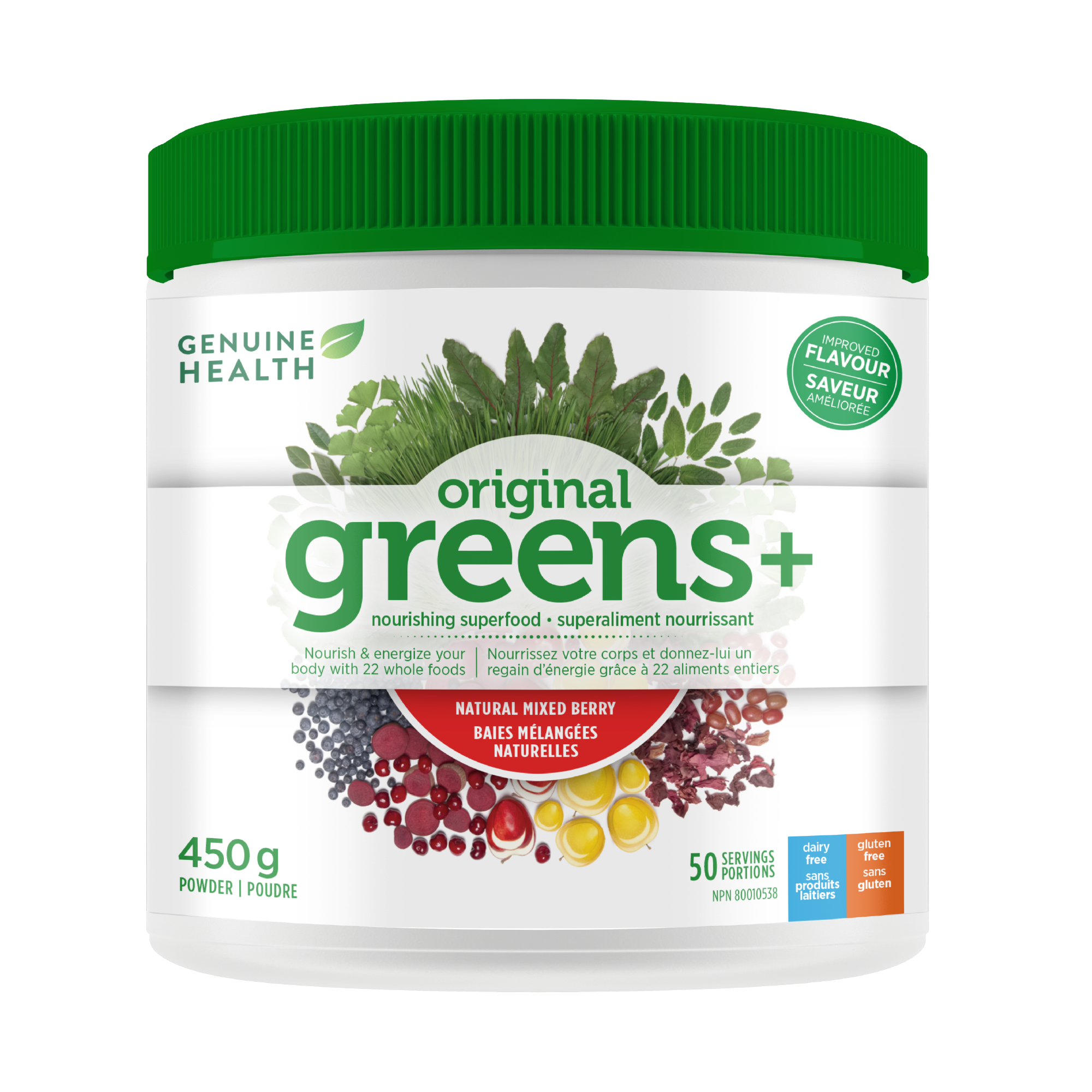 Genuine Health - greens+ original | natural mixed berry