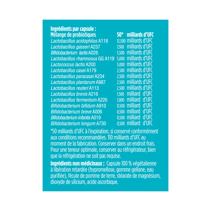 Genuine Health women's daily probiotic 50 billion Ingredients|FR
