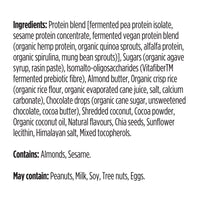 label Genuine Health fermented vegan proteins double chocolate chip ingredients