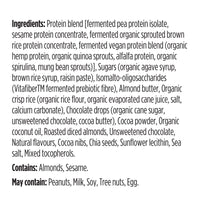 label Genuine Health fermented vegan proteins dark chocolate almond nutrition ingredients