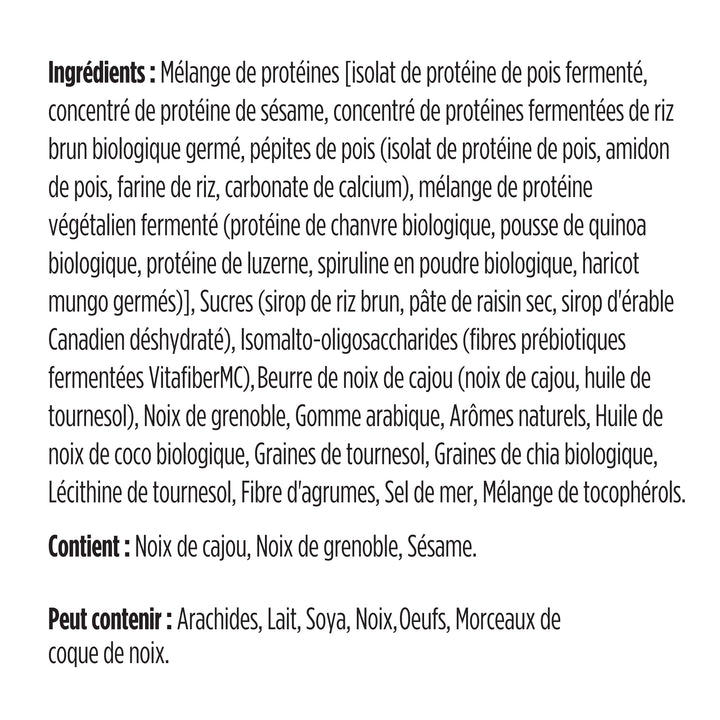 label Genuine Health fermented vegan proteins maple walnut French ingredients