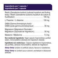 label ingredient panel for Genuine Health's deep sleep product