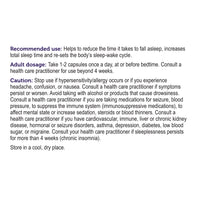 label Genuine Health's recommended use and warnings for the deep sleep product