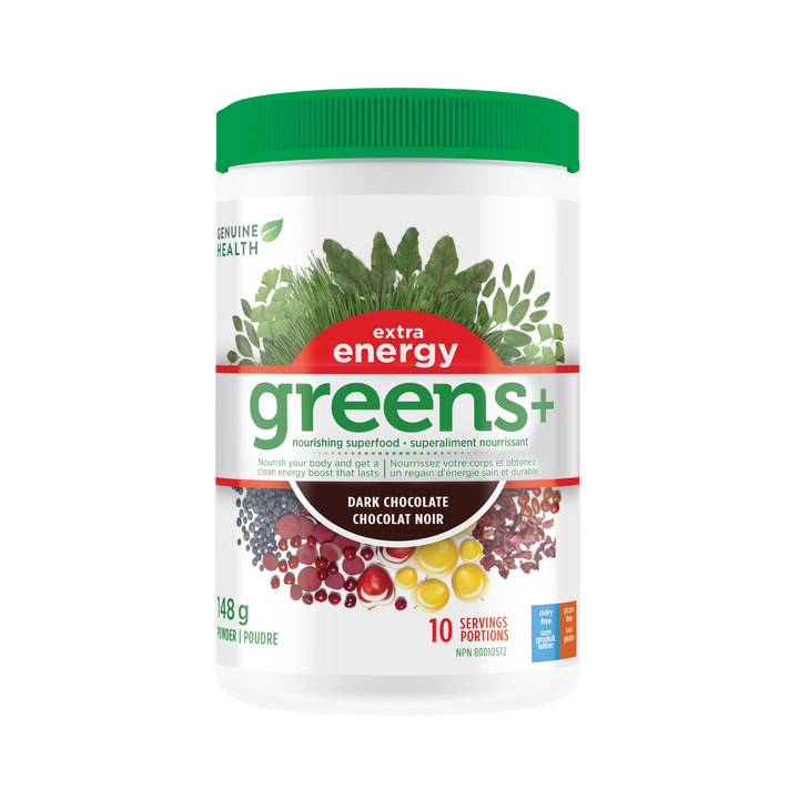 greens+ extra energy dark chocolate|148 g