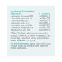 label Genuine Health advanced gut health probiotic kids nutrition panel