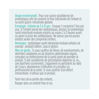 label Genuine Health advanced gut health probiotic kids French directions