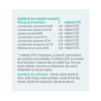 label Genuine Health advanced gut health probiotic kids French nutrition panel