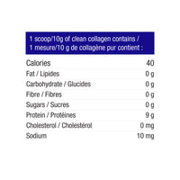 label Genuine Health bovine clean collagen unflavoured nutrition panel
