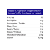 label Genuine Health bovine clean collagen pineapple berry nutrition panel