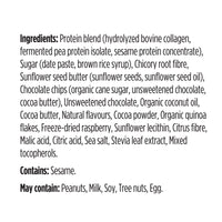 label Genuine Health clean collagen protein bar chocolate raspberry ingredients