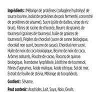 label Genuine Health clean collagen protein bar chocolate raspberry French ingredients