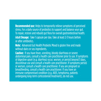 label Genuine Health's advanced gut health probiotic mood directions