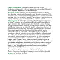 label Genuine Health greens+ extra energy natural cappuccino recommended use and cautions in French