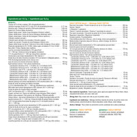 label Genuine Health greens+ daily detox green apple nutritional table