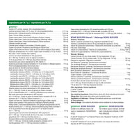 label Genuine Health greens+ bone builder blackberry nutrition table