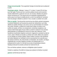 label Genuine Health greens+ multivitamin natural vanilla recommended use and cautions in French