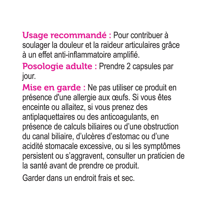 label Genuine Health fast joint care with fermented turmeric French directions