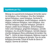 label Genuine Health fermented organic gut superfoods summer berry pomegranate French ingredients