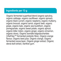 label Genuine Health fermented organic gut superfoods orange ginger ingredients