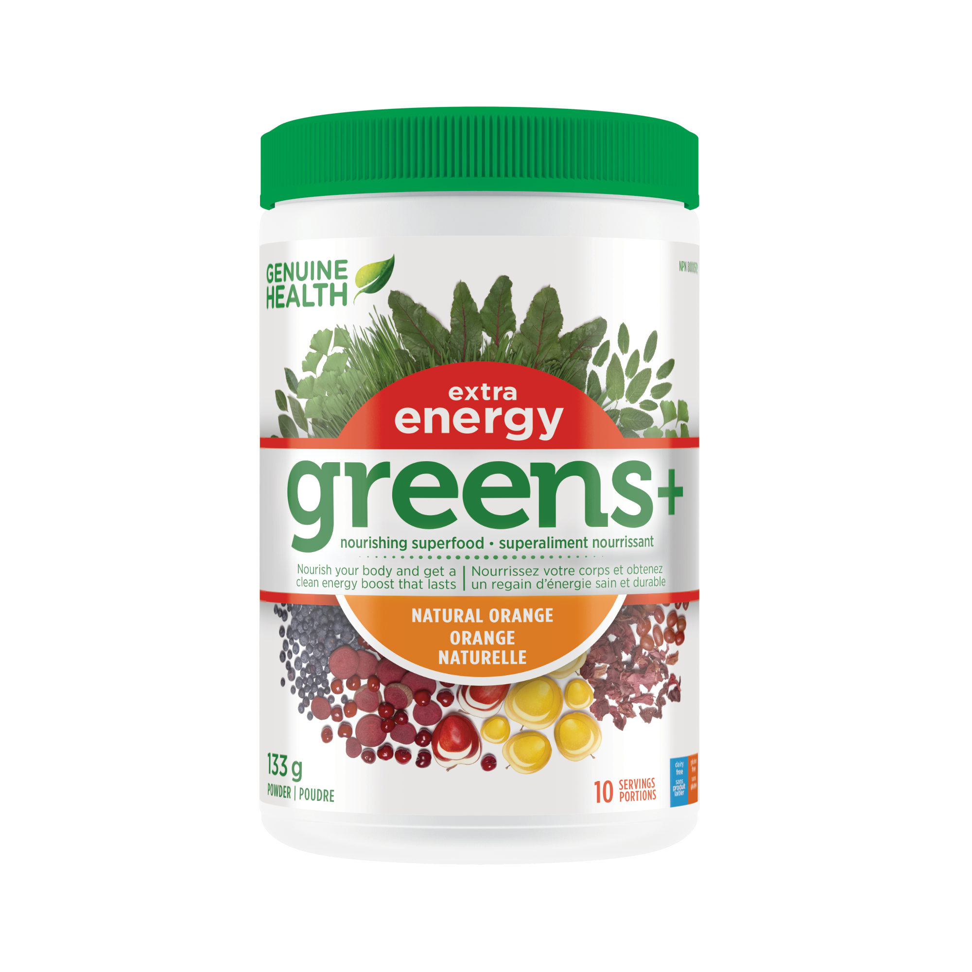 Genuine Health Extra Energy Green Superfood Powder Natural Orange