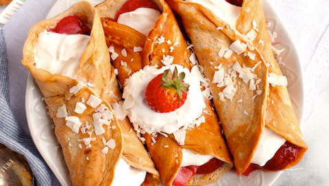 Strawberry Shortcake Protein Crepes