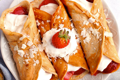 Strawberry Shortcake Protein Crepes