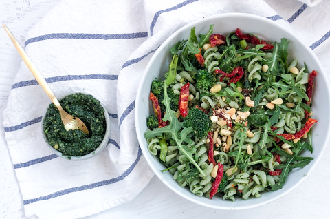 Glowing Greens Pesto Pasta Salad