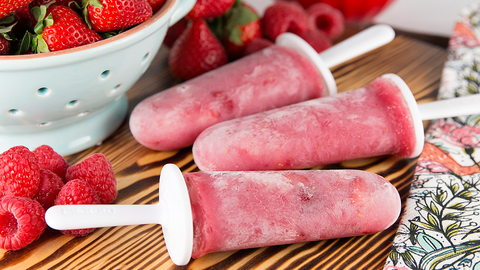 Strawberry Raspberry Protein Pops