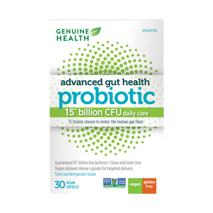 30 capsules|Genuine Health gentle-care probiotic 15 billion|EN