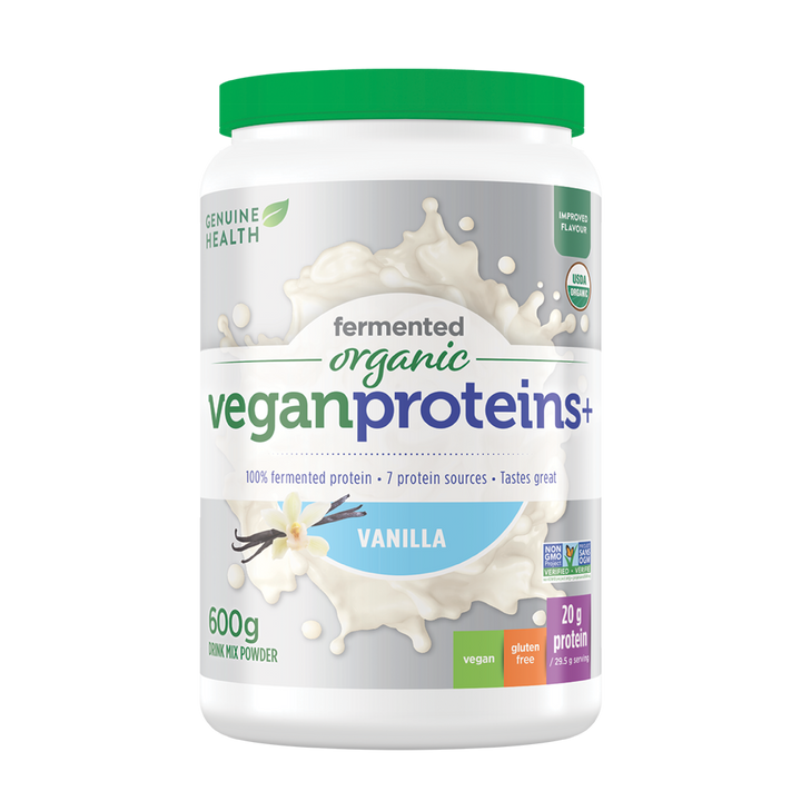 Genuine Health fermented organic vegan protein vanilla