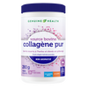 A container of Genuine Health bovine collagen powder, unflavored, with the brand and product information displayed on the label |28 portions| FR
