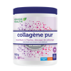 A container of Genuine Health bovine collagen powder, unflavored, with the brand and product information displayed on the label |50 portions| FR