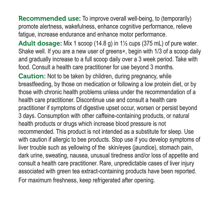 Genuine Health greens+ extra energy vanilla