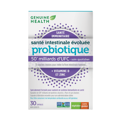 Genuine Health daily immune + vitamin d and zinc probiotic 50 billion|FR