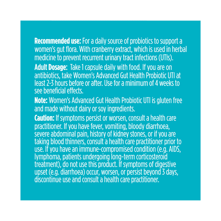 Genuine Health UTI-preventing probiotic 50 billion directions